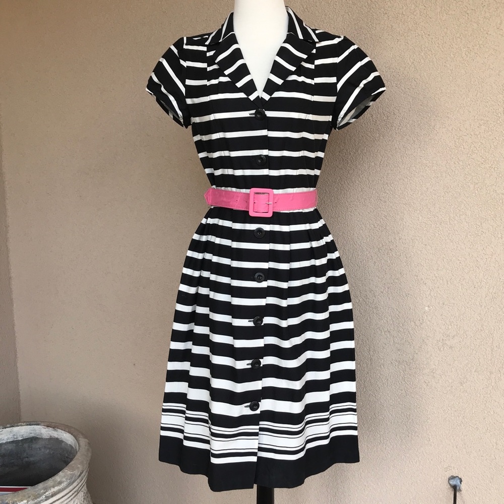 Workplace Chic Striped Dress, Size 6